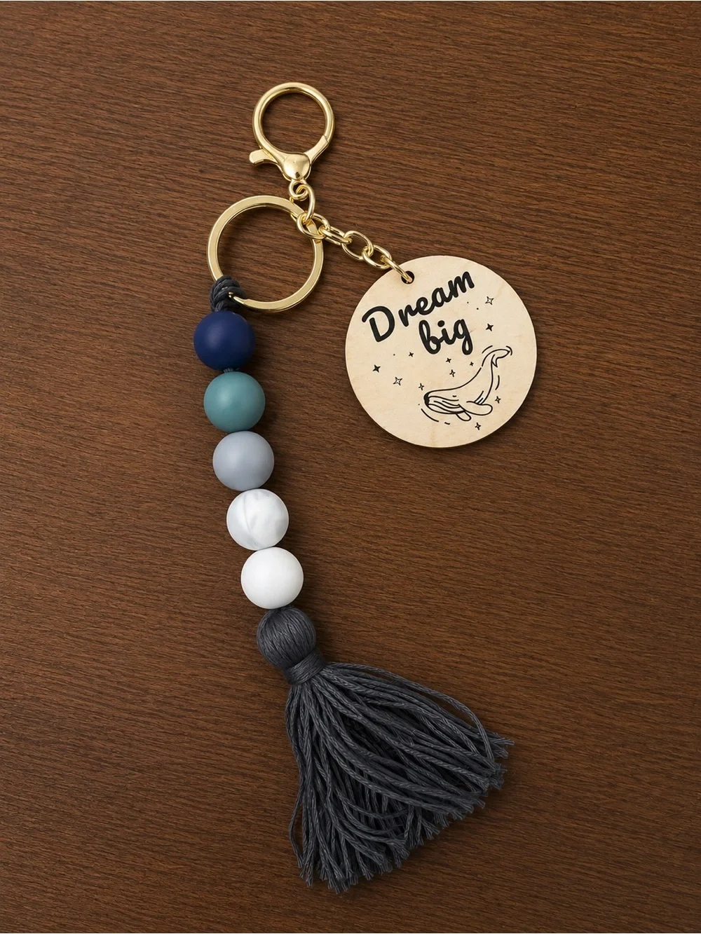 Dream Big Keychain | Silicone Bead Tassel
